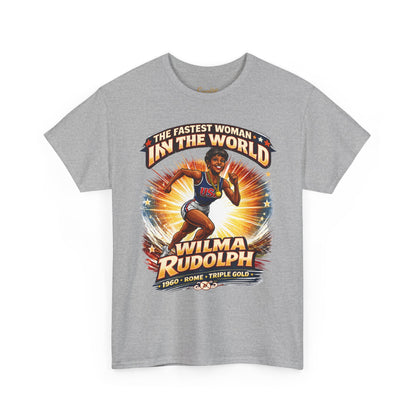 Wilma Rudolph “The Fastest Woman in the World” Graphic Tee – 1960 Rome Triple Gold Olympic Tribute Shirt