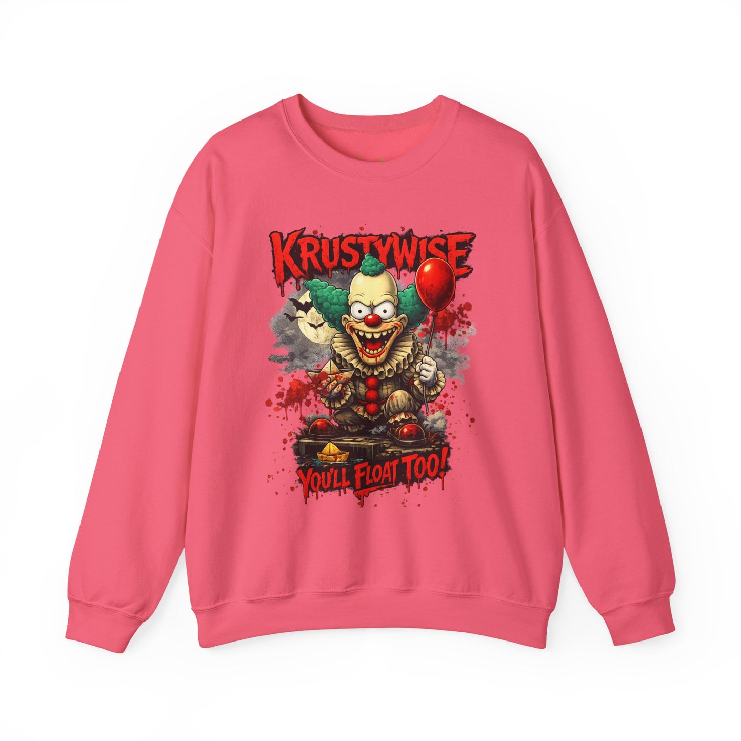 'Krustywise' Creepy Clown Design, "You’ll Float Too" Back Print