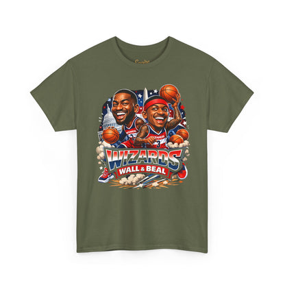 Wizards Basketball Vintage Player Caricature Tee – Wall & Ball Fan Shirt