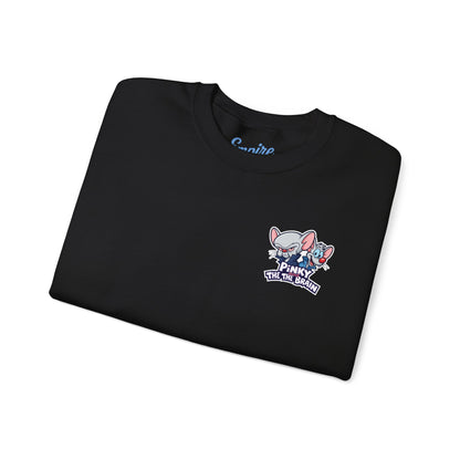 Pinky and the Brain Crewneck Sweatshirt - 'Time to Take Over the World' Graphic