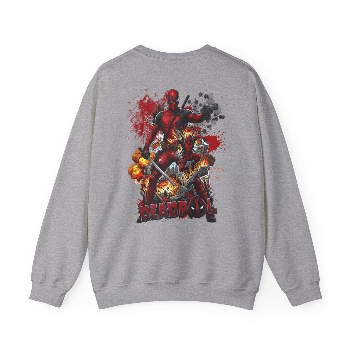 Deadpool Graphic Sweatshirt – Comic Superhero Crewneck