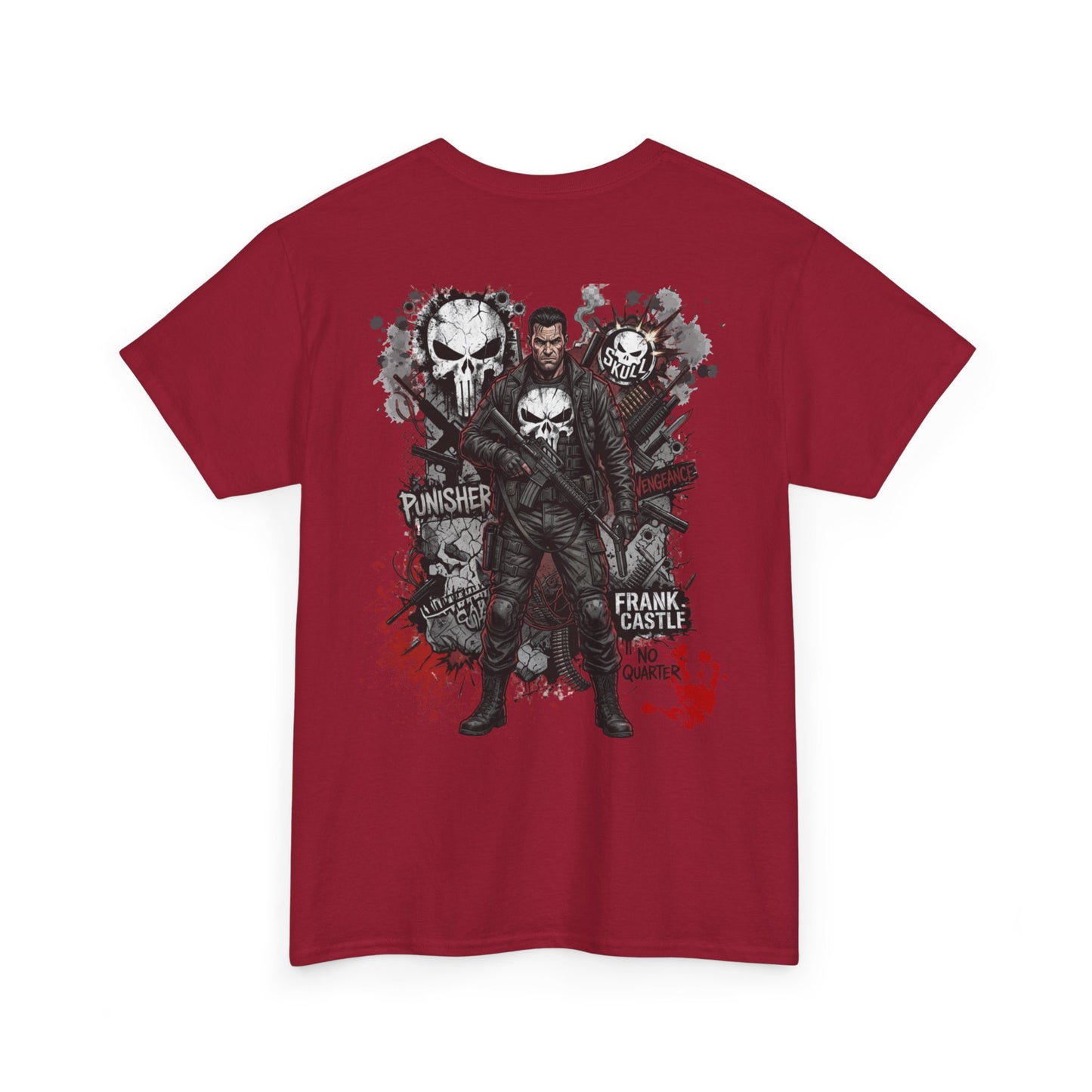 Punisher Graphic Tee — Frank Castle Skull Art Backprint