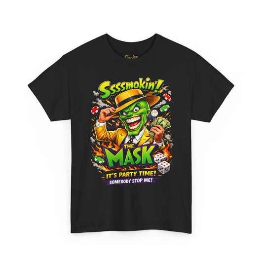 The Mask Graphic Tee — 'Ssssmokin!' Retro Movie Design