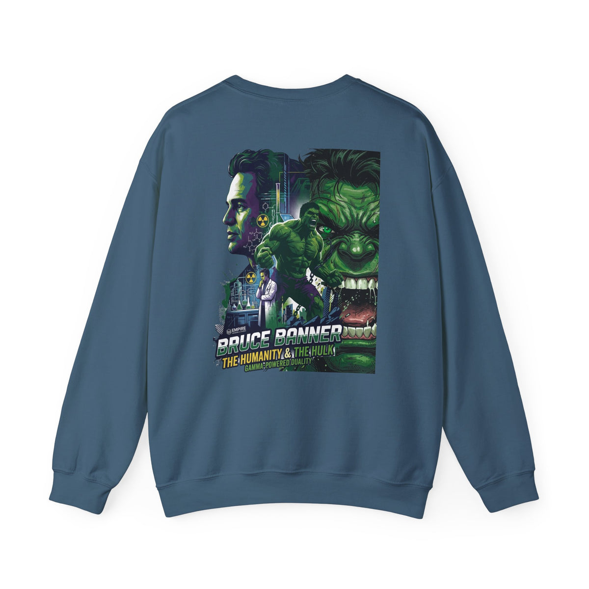 Hulk Graphic Crewneck Sweatshirt — Bruce Banner Movie Poster Design