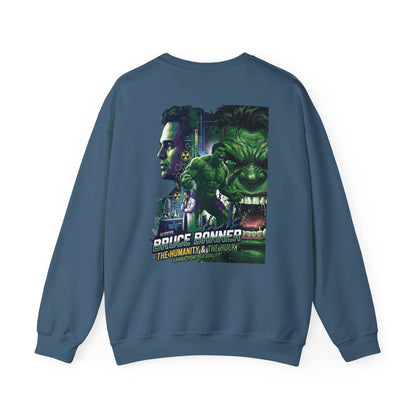 Hulk Graphic Crewneck Sweatshirt — Bruce Banner Movie Poster Design