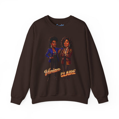 Vintage ‘Vivian & Claire’ 80s Style Cartoon Sisters Graphic Crewneck Sweatshirt