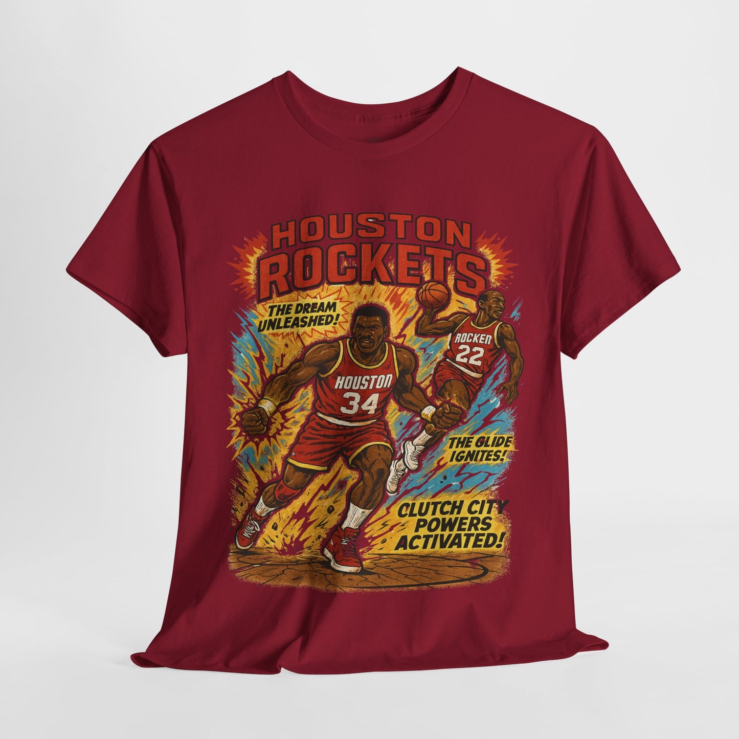 Houston Rockets Unisex Heavy Cotton Tee | Vintage Sports Shirt, Basketball Gift, Retro Sports Tee, Casual Wear, Fan Apparel