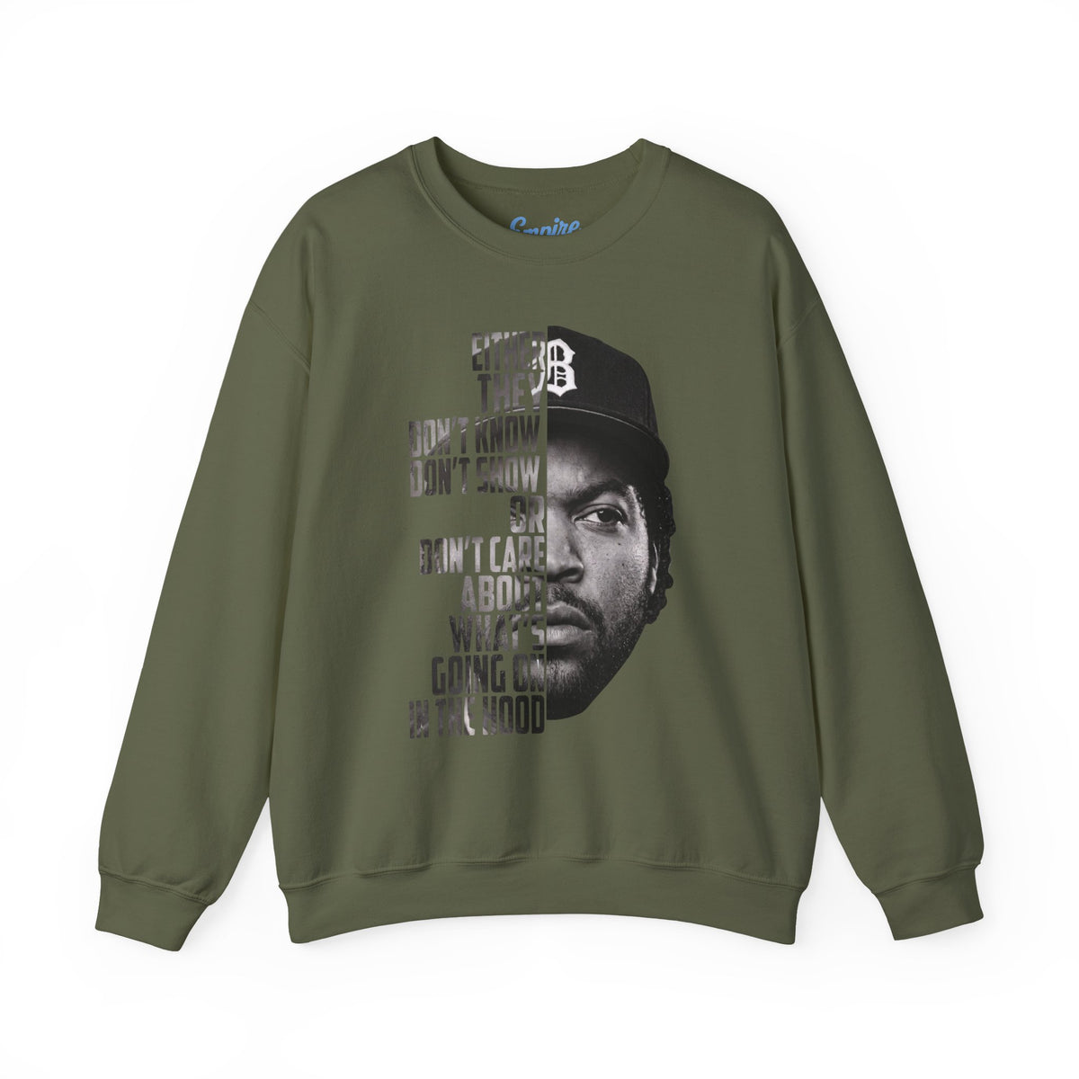 Boyz N the Hood Doughboy Sweatshirt — Half-Face Portrait with 'They Don't Know' Quote