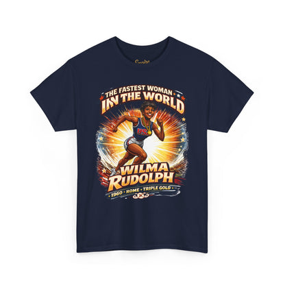 Wilma Rudolph “The Fastest Woman in the World” Graphic Tee – 1960 Rome Triple Gold Olympic Tribute Shirt