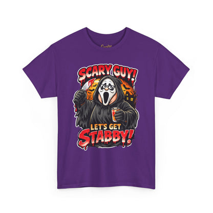 Scary Guy "Let's Get Stabby" Halloween Tee — Scream Mask Horror Movie T-Shirt