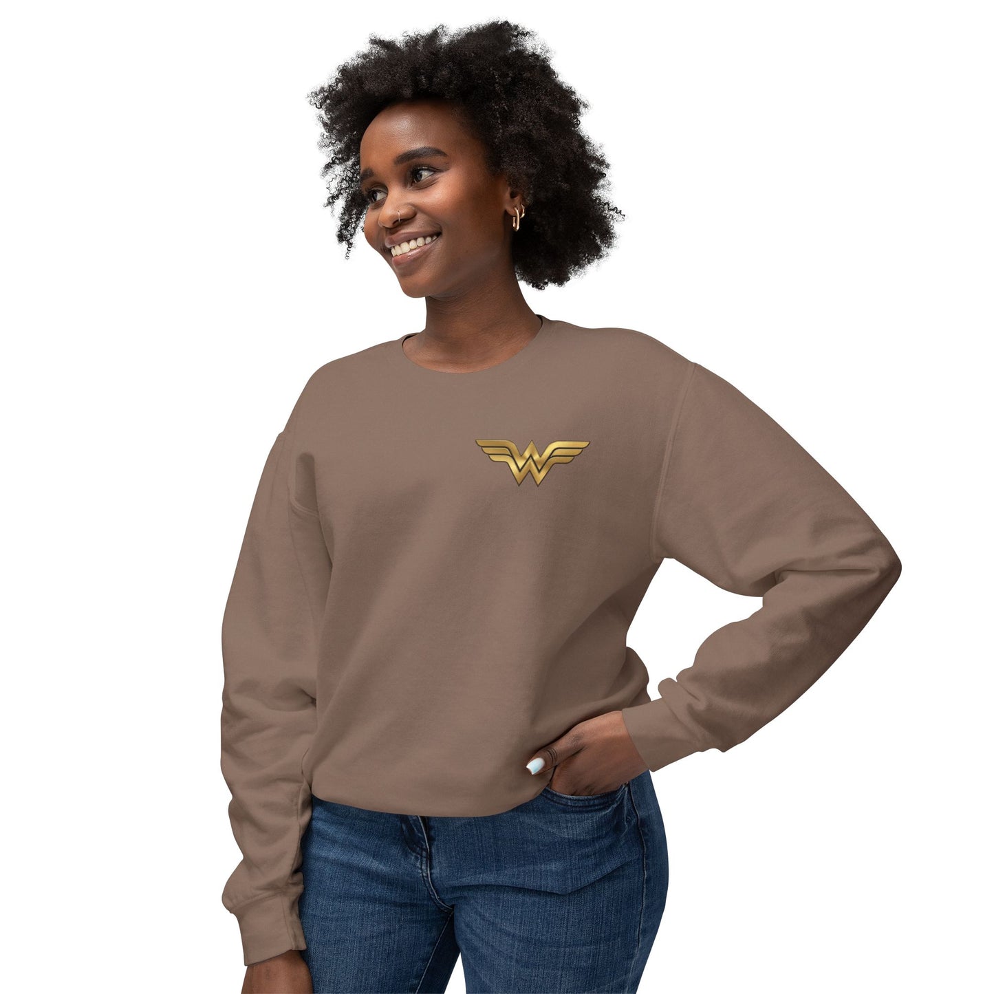 Wonder Woman Crewneck Sweatshirt — Retro Heroine Graphic Pullover