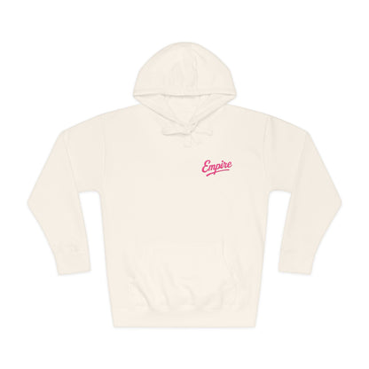 Empire Signature Embroidered Hoodie — Minimal Fleece with Pink 'Empire' Logo