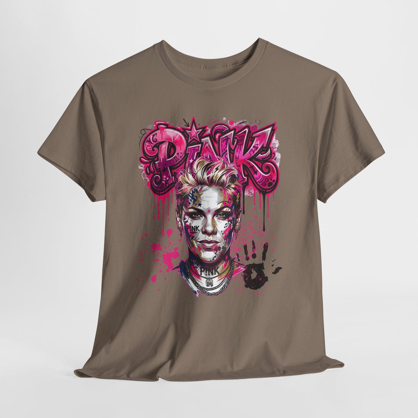Graphic Tee — Pink Graffiti Portrait T‑Shirt
