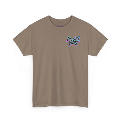 Lil Uzi Graphic Tee — Retro Neon Logo & Photo Back Print