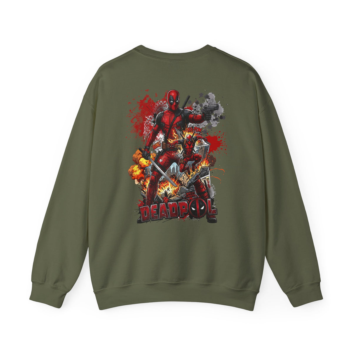 Deadpool Graphic Sweatshirt – Comic Superhero Crewneck