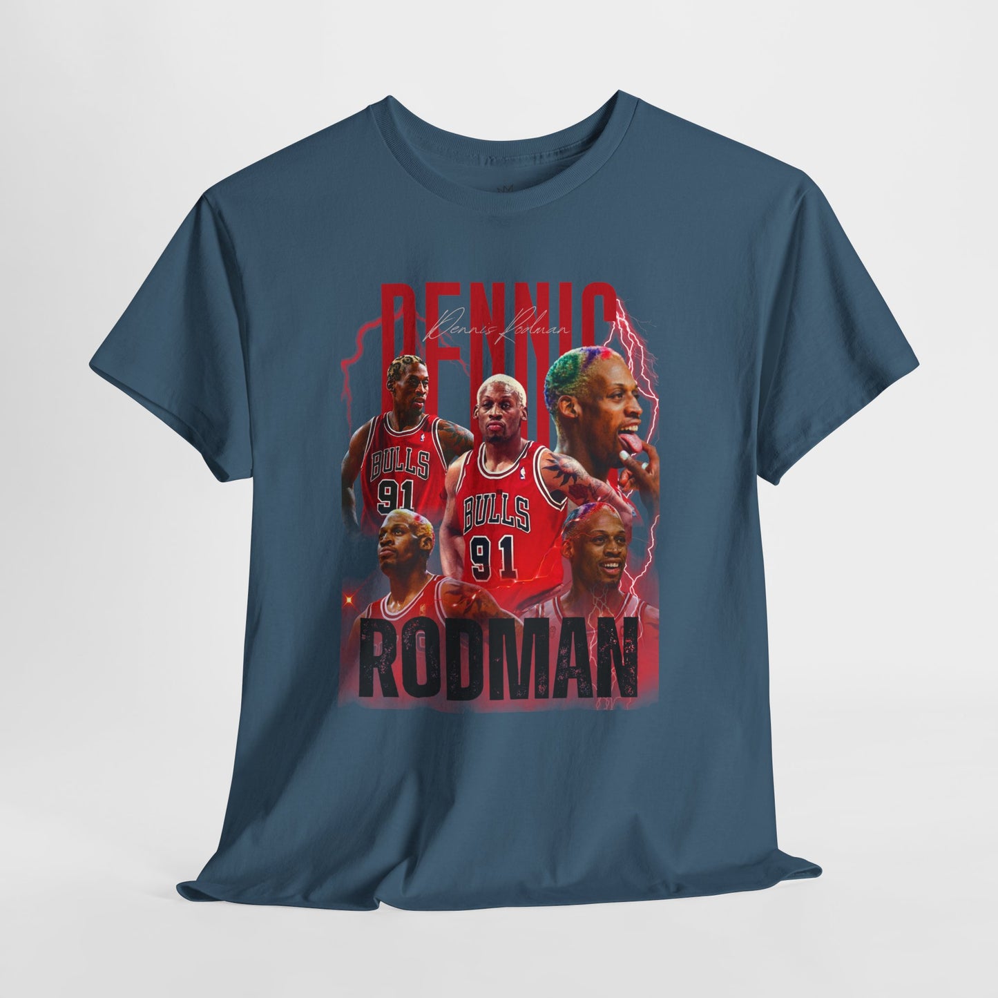 Dennis Rodman Unisex Heavy Cotton Tee - Retro Sports Graphic Tee