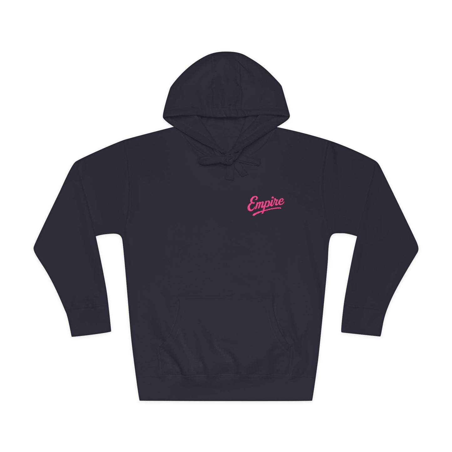Empire Signature Embroidered Hoodie — Minimal Fleece with Pink 'Empire' Logo