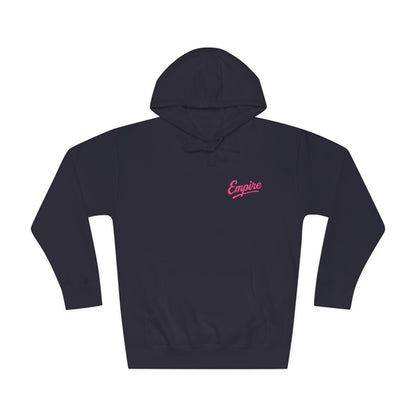 Empire Signature Embroidered Hoodie — Minimal Fleece with Pink 'Empire' Logo