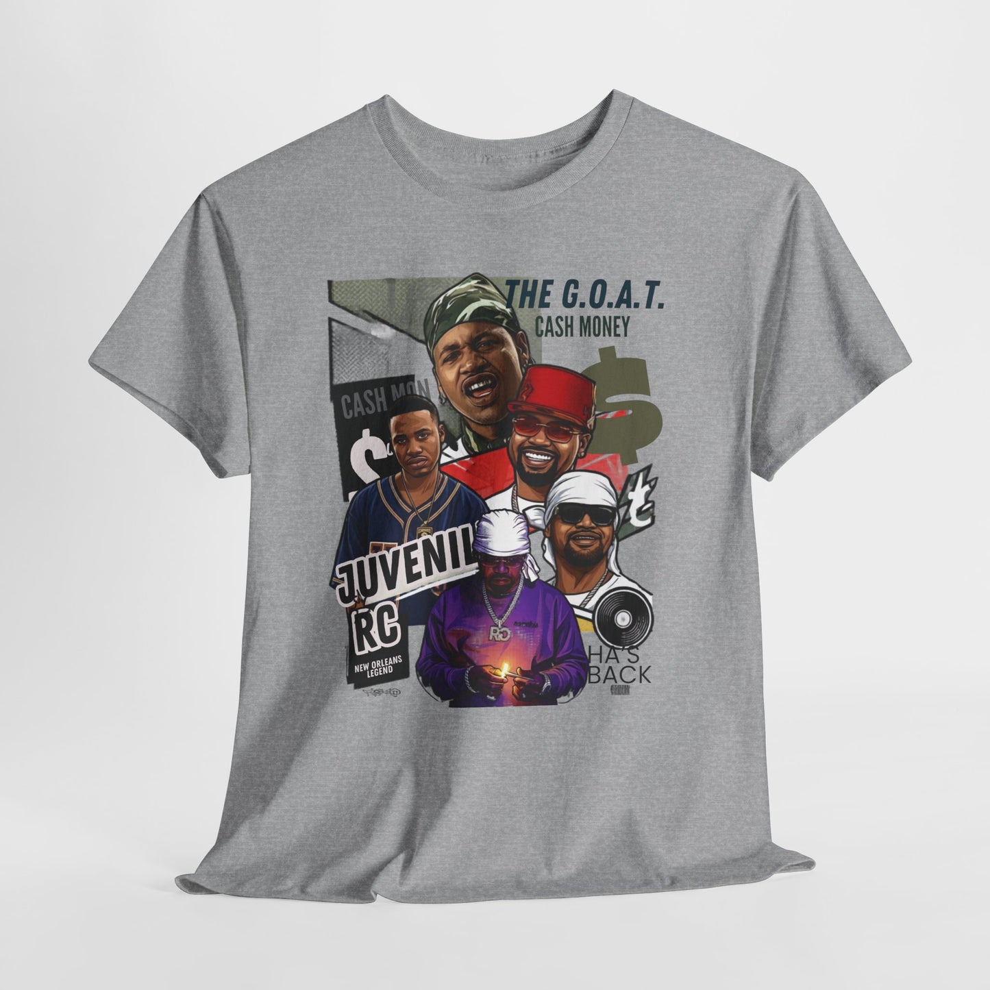 Juvenile Hip Hop Legends Collage Tee — "The G.O.A.T." Graphic Shirt