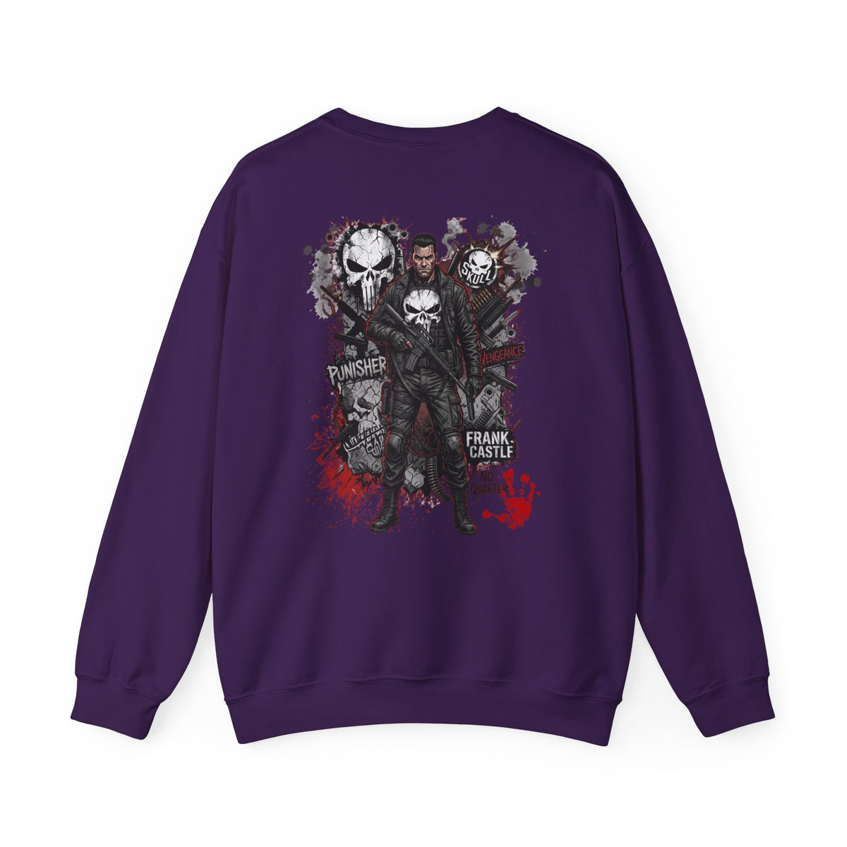Punisher Graphic Crewneck Sweatshirt — Frank Castle Skull Design