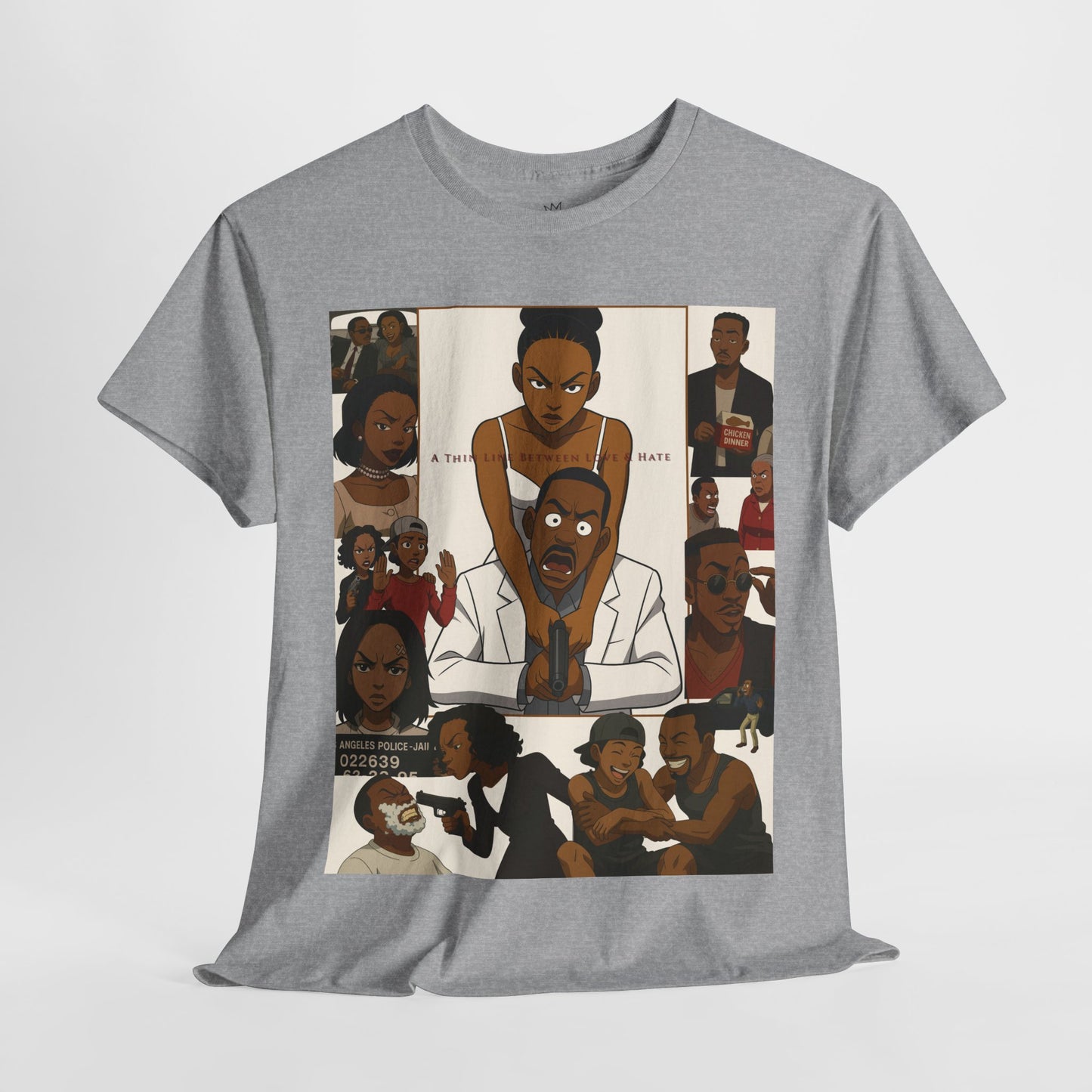 "A Thin Line" Unisex Heavy Cotton Tee - Artistic Tribute Design