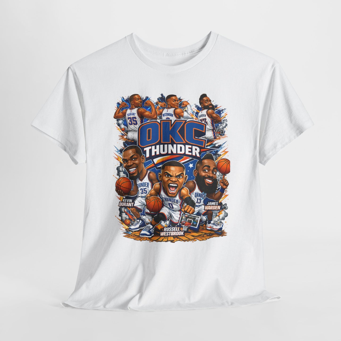 OKC Thunder Caricature Basketball T-Shirt — Team Players Graphic Tee