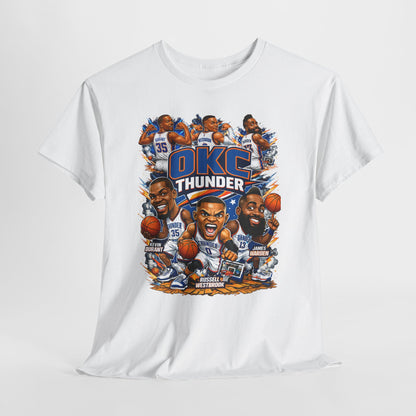 OKC Thunder Caricature Basketball T-Shirt — Team Players Graphic Tee