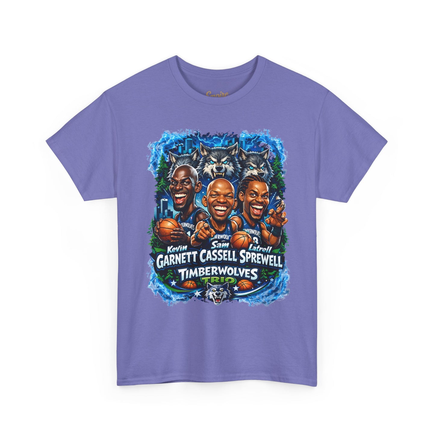 Timberwolves Legends T‑Shirt — Garnett, Cassell & Sprewell Retro Basketball Tee