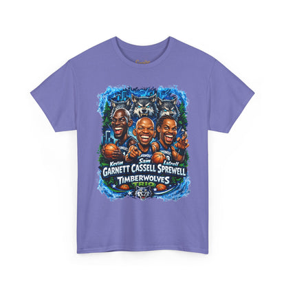 Timberwolves Legends T‑Shirt — Garnett, Cassell & Sprewell Retro Basketball Tee