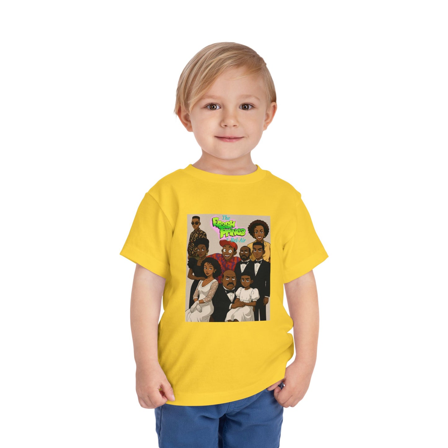 Cool Fresh Prince Cartoon Family Toddler Tee, Fun Kids T-Shirt, Unique Gift for Birthdays, Family Reunion, Playdate Outfit, Everyday Wear