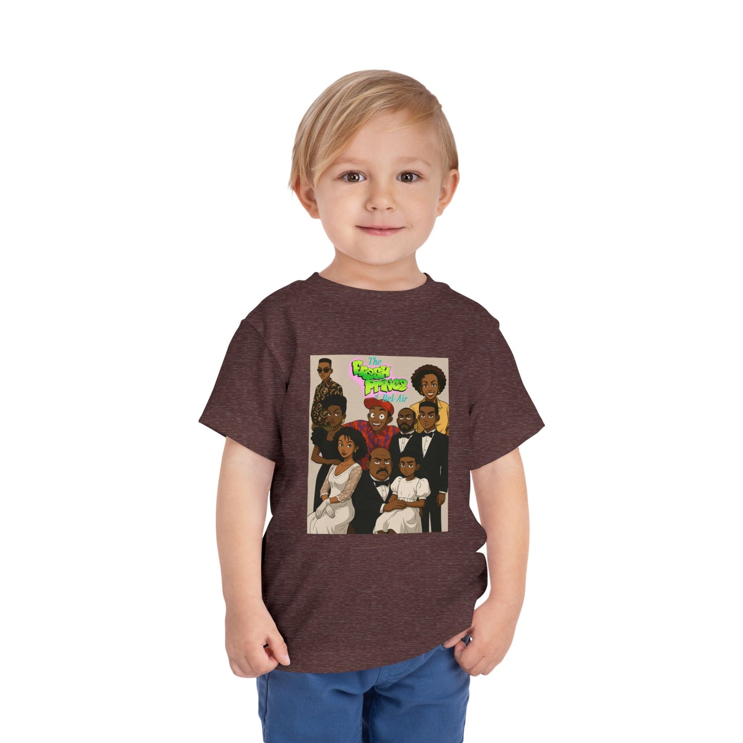 Cool Fresh Prince Cartoon Family Toddler Tee, Fun Kids T-Shirt, Unique Gift for Birthdays, Family Reunion, Playdate Outfit, Everyday Wear
