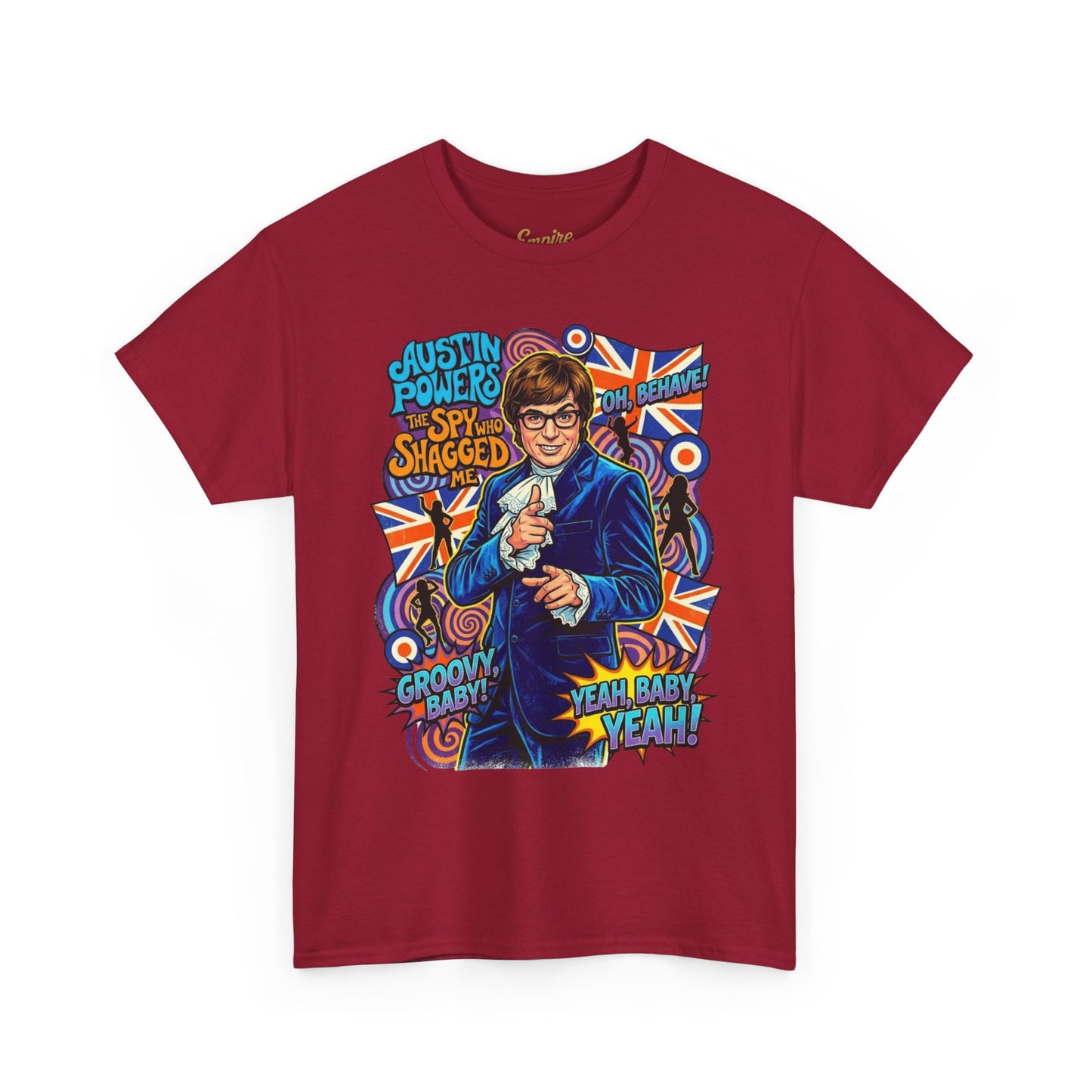 Austin Powers Retro Graphic Tee — "Yeah Baby!" Psychedelic 60s Pop Art T-Shirt