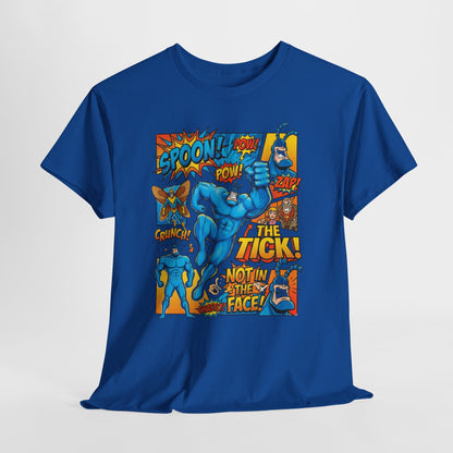 The Tick Comic Panel T-Shirt — Retro Superhero Graphic Tee