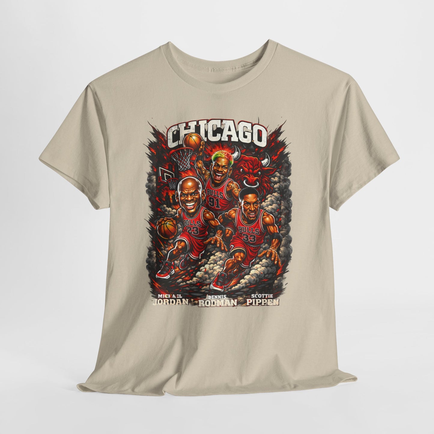 Chicago Bulls Retro Players Graphic Tee — Vintage Basketball Team Shirt