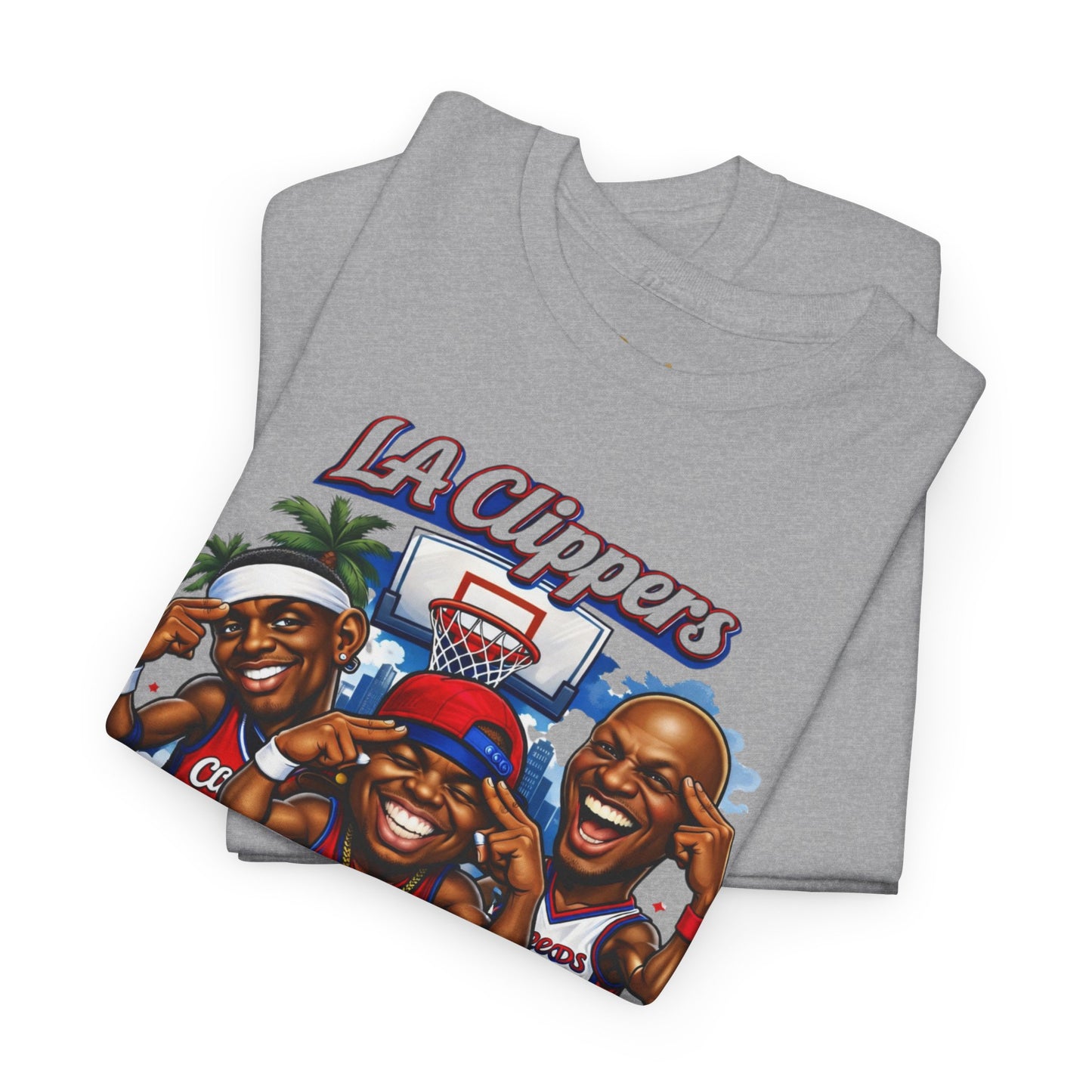 LA Clippers Cartoon Roster Tee — "The Knuckleheads" Team Graphic T-Shirt