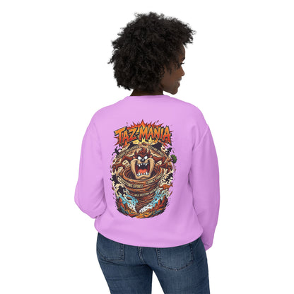 Taz Mania Crewneck Sweatshirt – Retro Cartoon Graphic Pullover