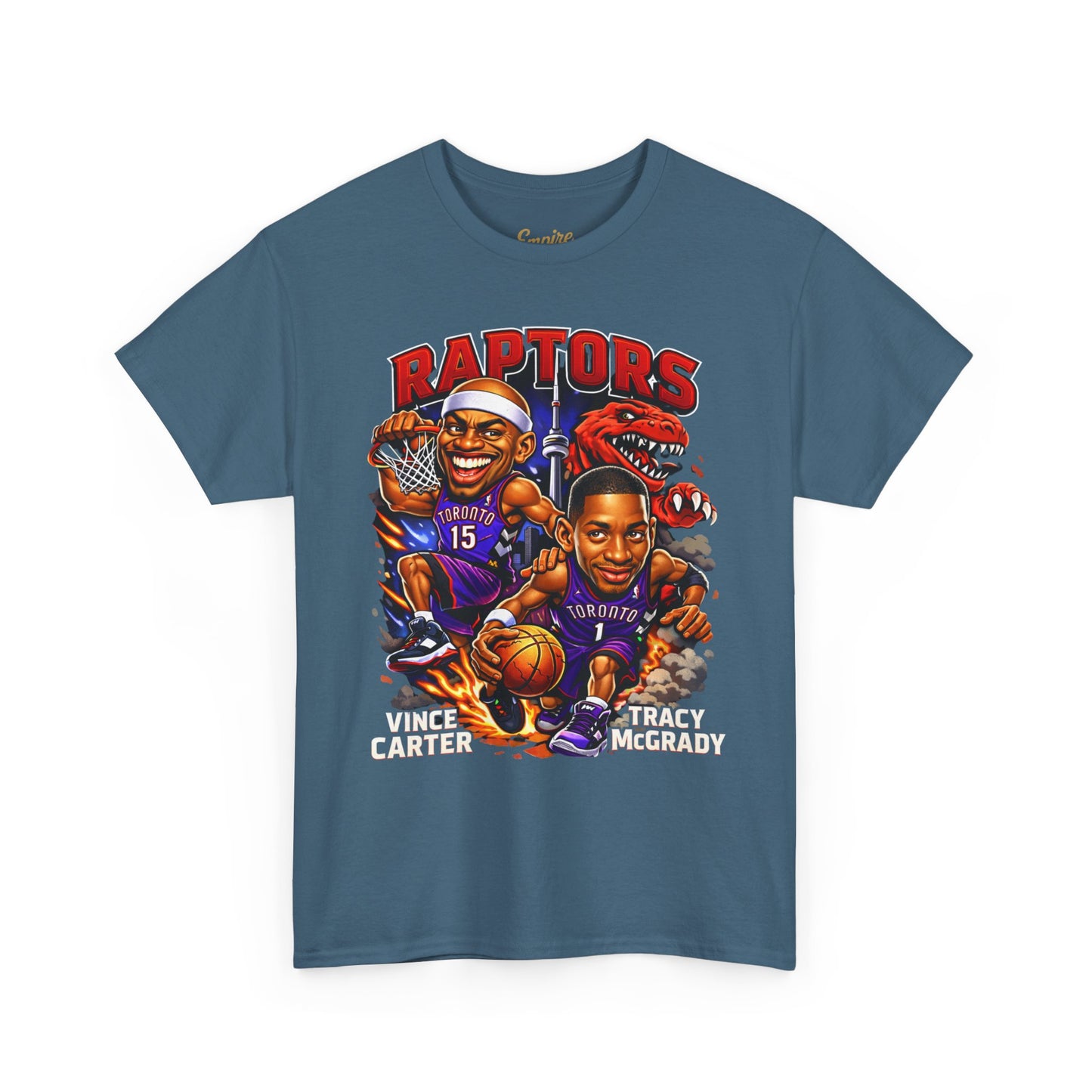 Raptors Basketball Tee — Vintage Cartoon Players Graphic Shirt