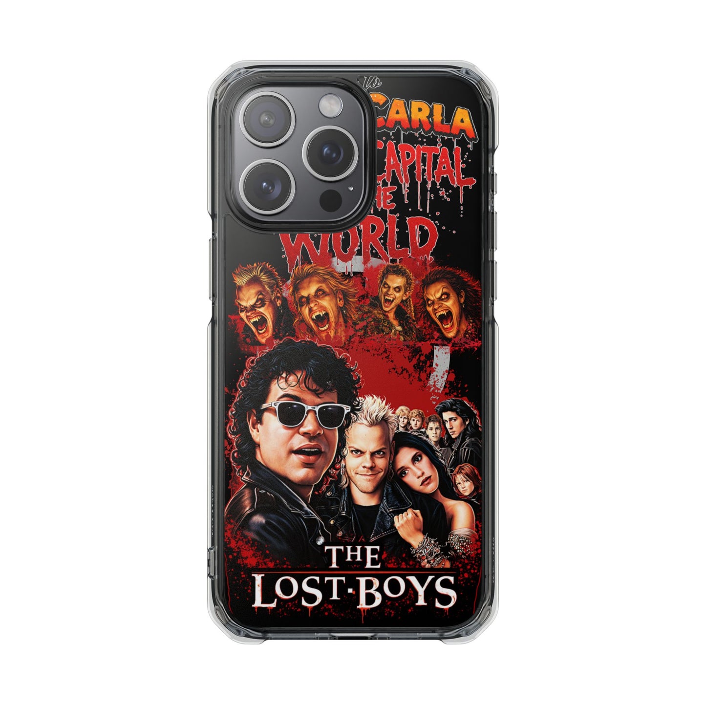 The Lost Boys Clear Magnetic Phone Case – Retro Vampire Movie Collage