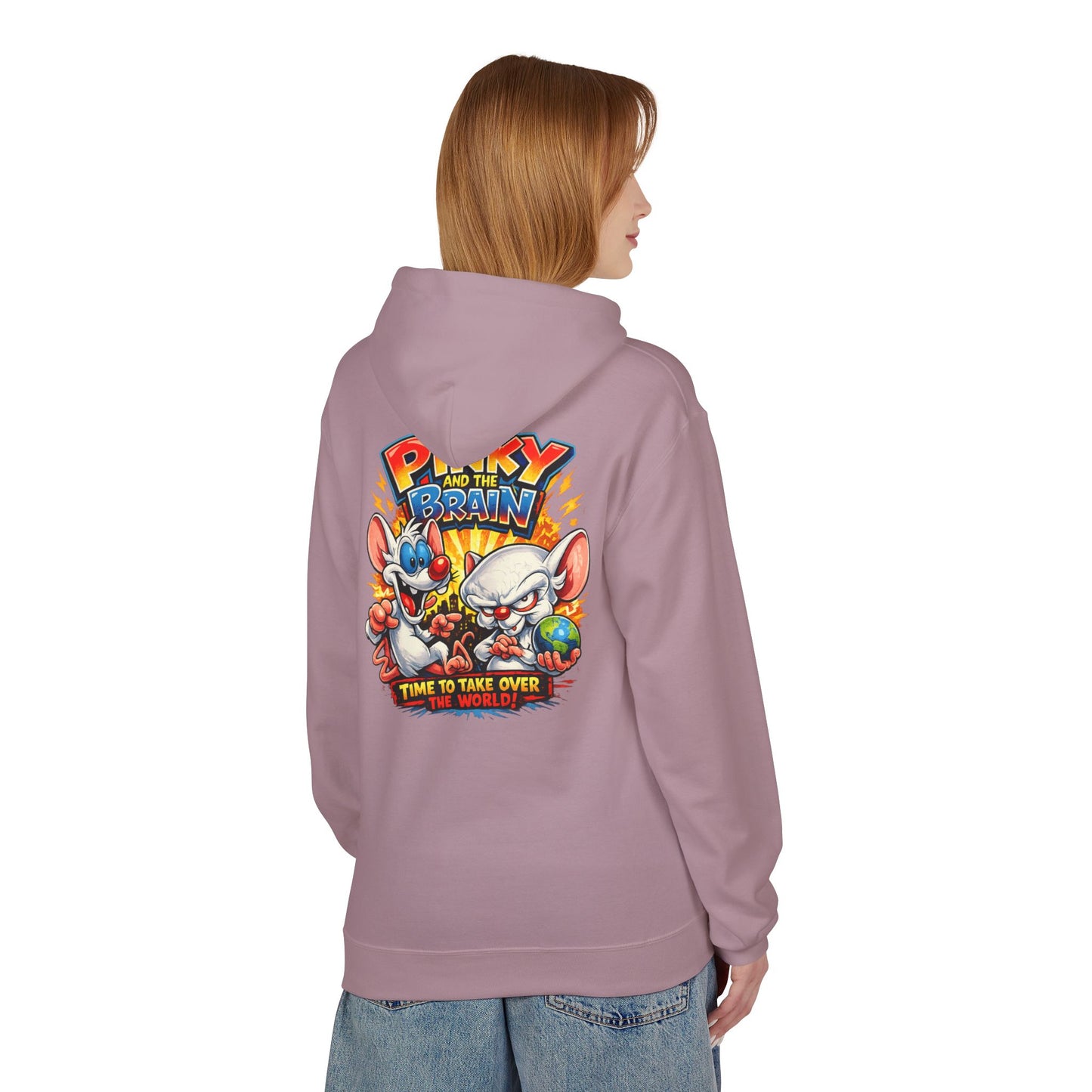 Pinky and the Brain "Time to Take Over the World" Midweight Softstyle Fleece Hoodie
