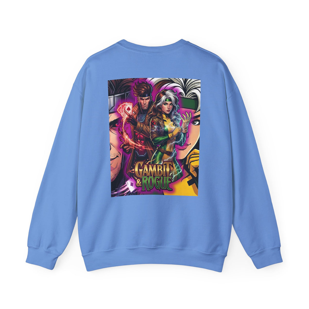 Gambit & Rogue Graphic Crewneck Sweatshirt — X-Men Comic Retro Art