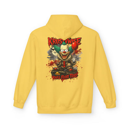 'Krustywise' Creepy Clown Design, "You’ll Float Too" Midweight Softstyle Fleece Hoodie