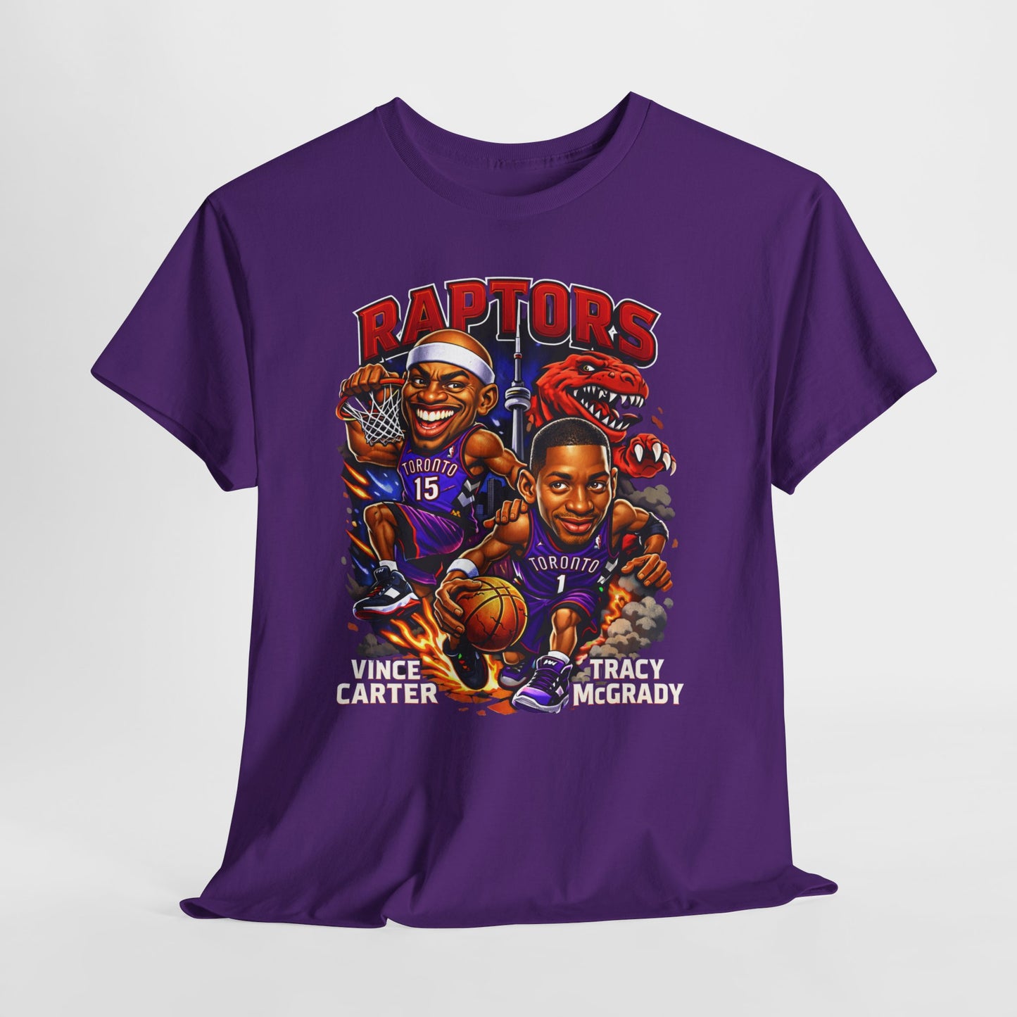 Raptors Basketball Tee — Vintage Cartoon Players Graphic Shirt