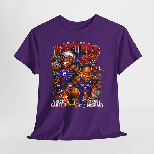 Raptors Basketball Tee — Vintage Cartoon Players Graphic Shirt