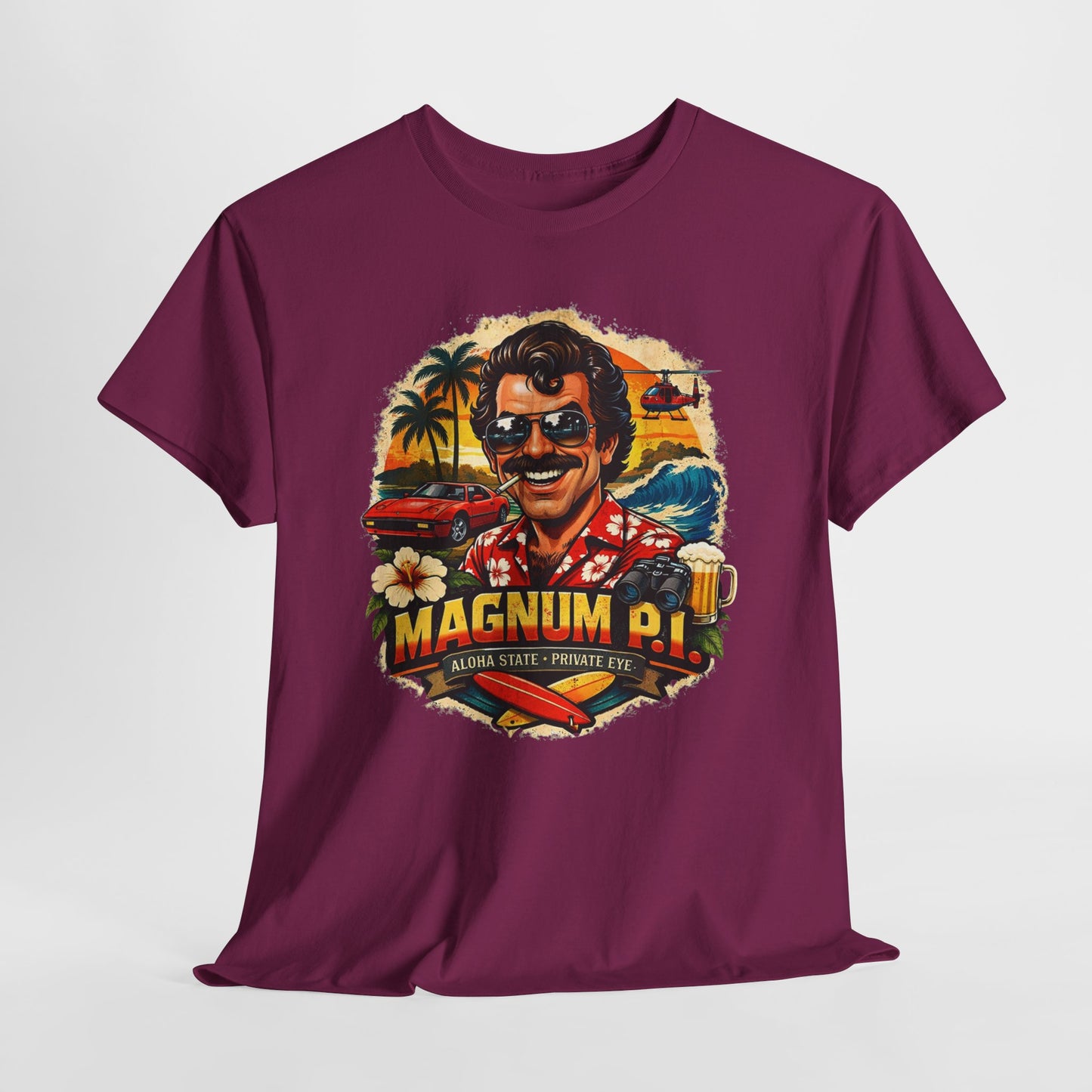 Retro Detective TV Graphic Tee — 'Magnum P.I.' Vintage Island Vibe T-Shirt