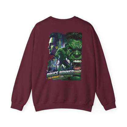 Hulk Graphic Crewneck Sweatshirt — Bruce Banner Movie Poster Design