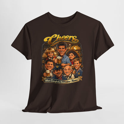 Cheers Cast Vintage Tee — "Where Everybody Knows Your Name" Retro TV Shirt