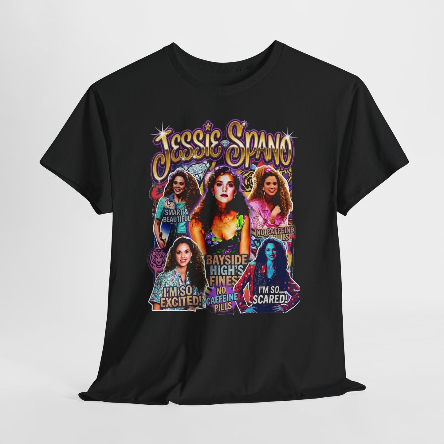 Retro Collage Graphic Tee — Jessie Spano Vintage TV Quote Shirt