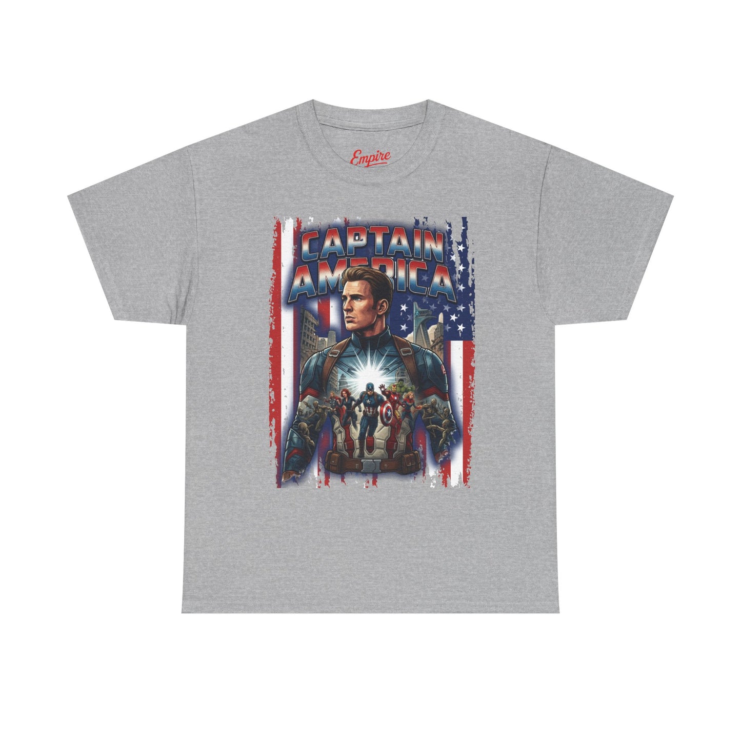Captain America Graphic Tee - Patriotic Superhero Movie Poster T-Shirt