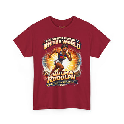 Wilma Rudolph “The Fastest Woman in the World” Graphic Tee – 1960 Rome Triple Gold Olympic Tribute Shirt