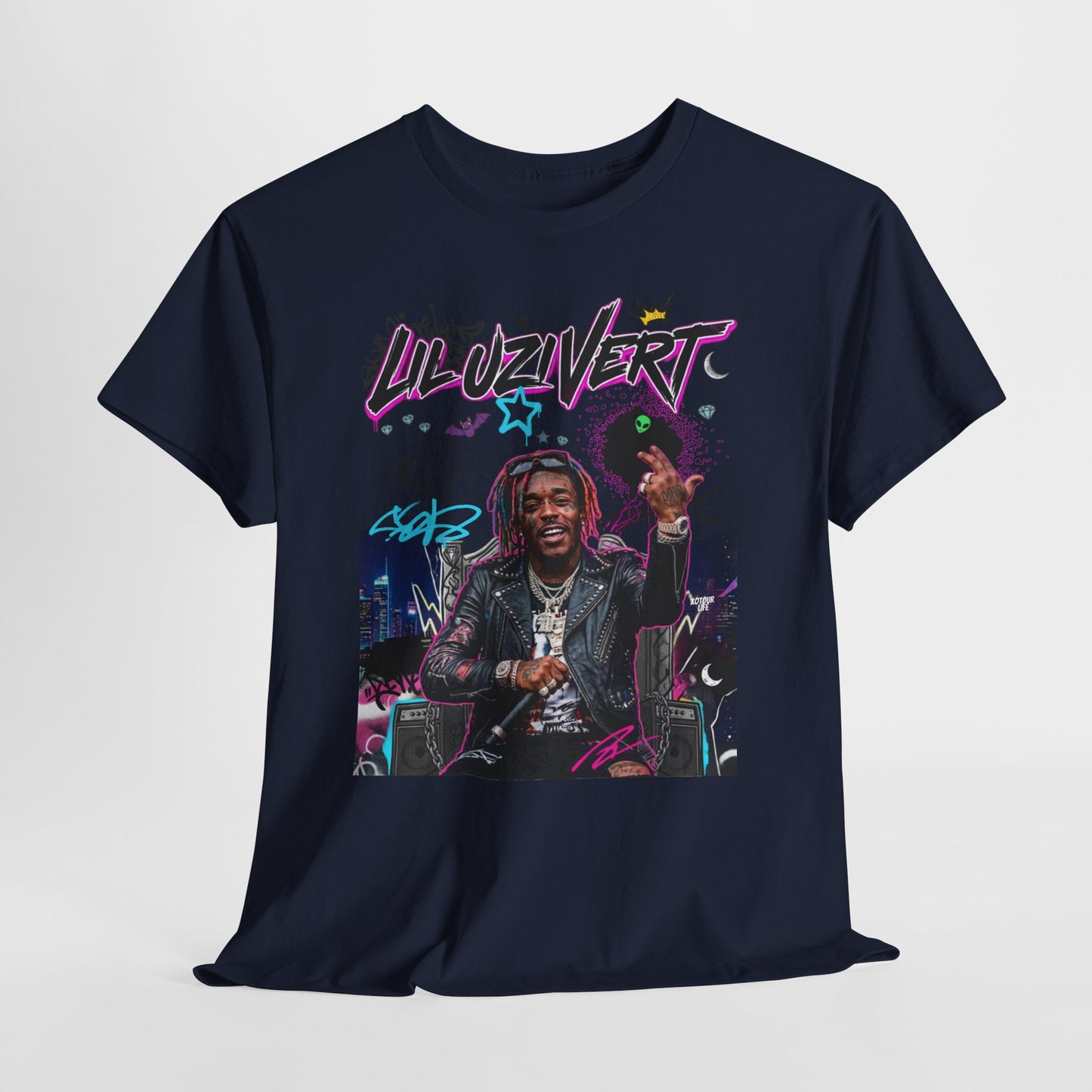 Lil Uzi — Retro Neon Rap Portrait T-Shirt